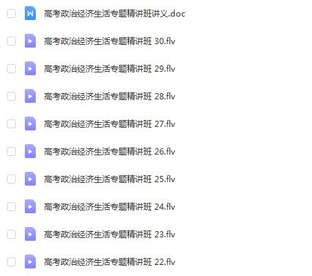 【郑关飞】高考政治经济生活专题精讲班课程[百度网盘分享]