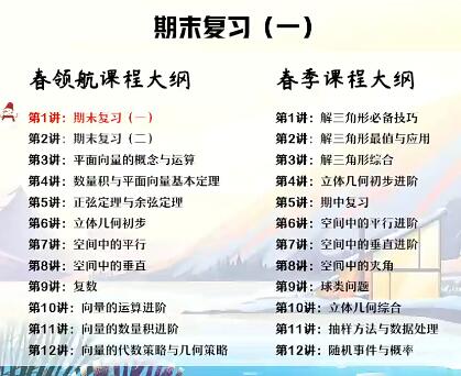 张华2023高一数学冲顶A+寒假班 