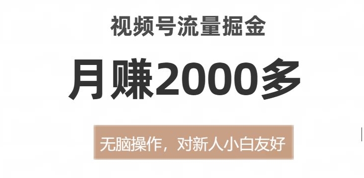 视频号流量掘金秘籍：无脑操作，对新人小白友好，揭秘成功方法！