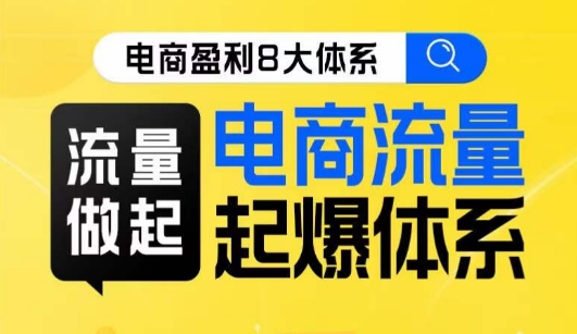 【流量起爆体系】8大电商流量篇，线上课带你做流量大咖！