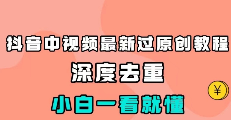 【深度过原创教程】抖音中视频最新教程，小白一看就懂【揭秘】！