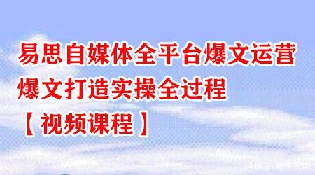 【实操全过程】易思自媒体全平台爆文运营视频课程，打造爆文全流程