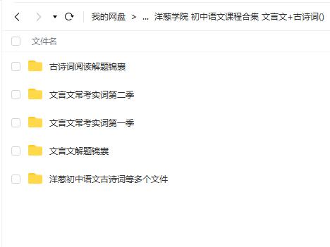 洋葱学院初中语文课程合集 文言文+古诗词