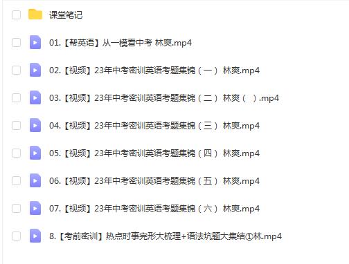 林爽2023中考英语密训班