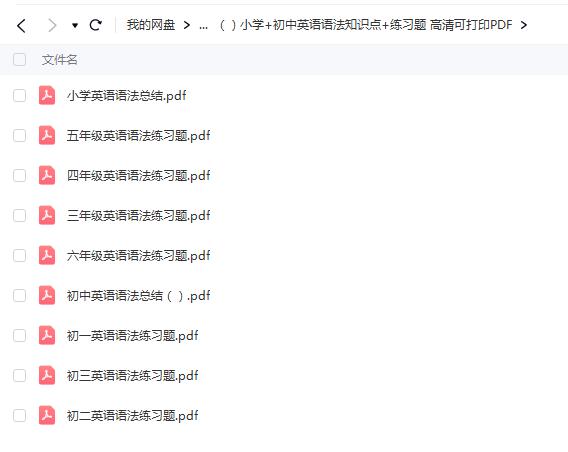 高清可打印PDF小学+初中英语语法知识点+练习题