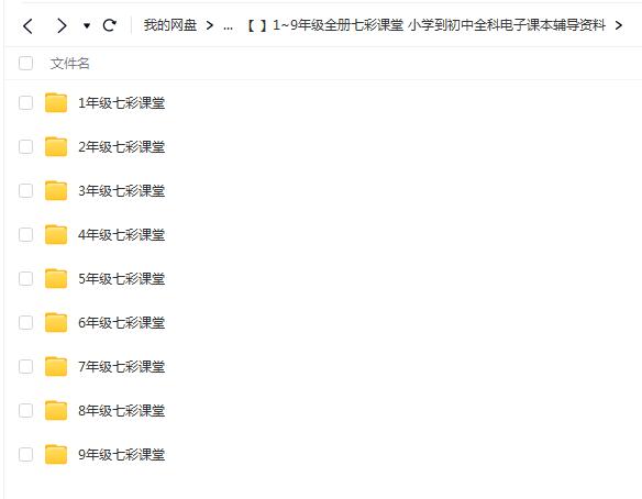 1~9年级全册七彩课堂 小学到初中全科电子课本辅导资料
