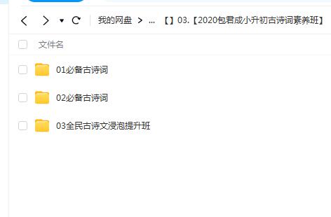 2020包君成古诗词素养班：小升初学习资料