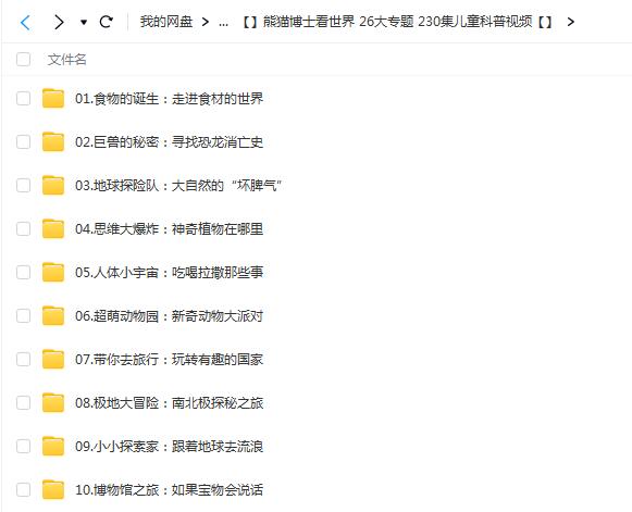 熊猫博士看世界儿童科普视频：26大专题230集