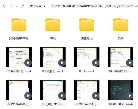 金淑俊 高中化学 2021春 高二化学春季尖端直播班(选修3+5)（含讲义）
