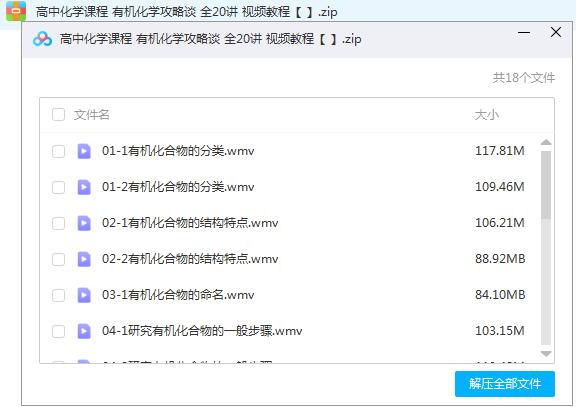 高中化学课程 有机化学攻略谈 全20讲 视频教程