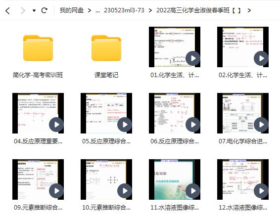 金淑俊 高中化学 2022届高考化学二轮复习寒春联报 春季班