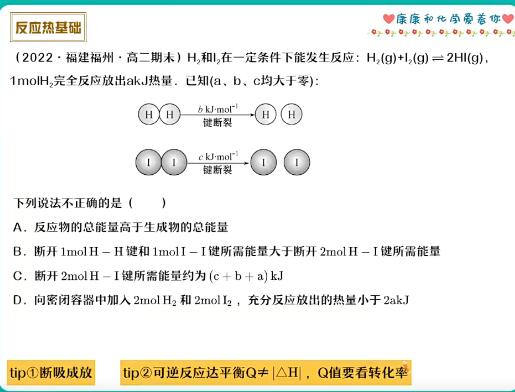 康冲2023高二化学网课A+暑假班秋季班