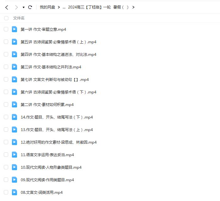 【丁钰临语文】2024高三高考语文一轮复习课暑假班网课视频