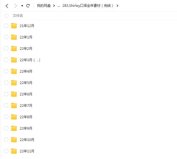 Shirley口译全年素材【网盘资源分享】