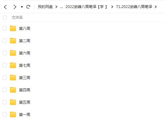 2022武峰八周笔译【网盘资源分享】