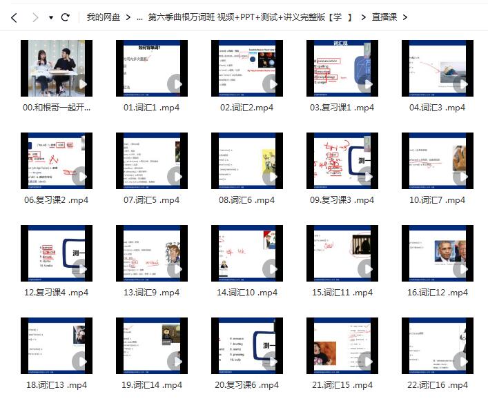 第六季曲根万词班 视频+PPT+测试+讲义完整版【网盘资源分享】