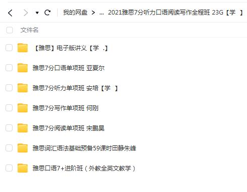 雅思7分听力口语阅读写作全程班视频课程(23G)【网盘资源分享】