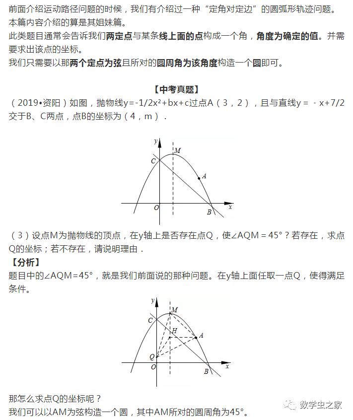 中考数学压轴题分析 辅助圆解决角度定值问题 3326学习网 中考数学压轴题分析 辅助圆解决角度定值问题 3326学习网